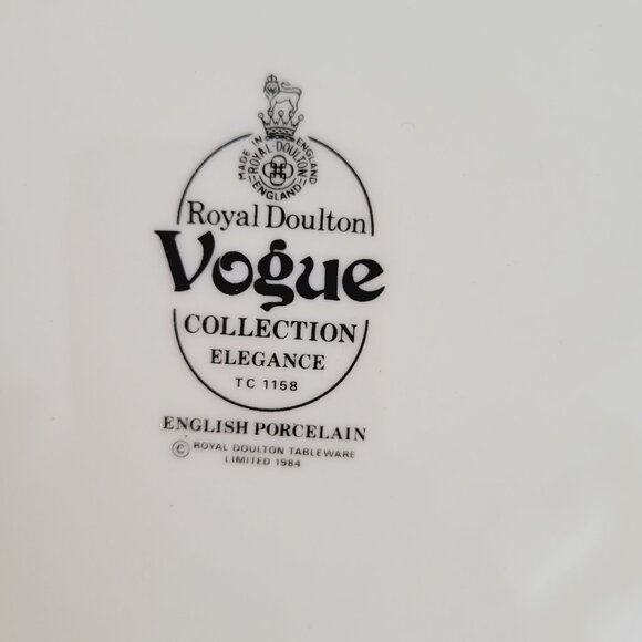 Vintage Royal Doulton Vogue Elegance 13" Oval Serving Platter Tan Edge Pink Rose - Picture 8 of 9